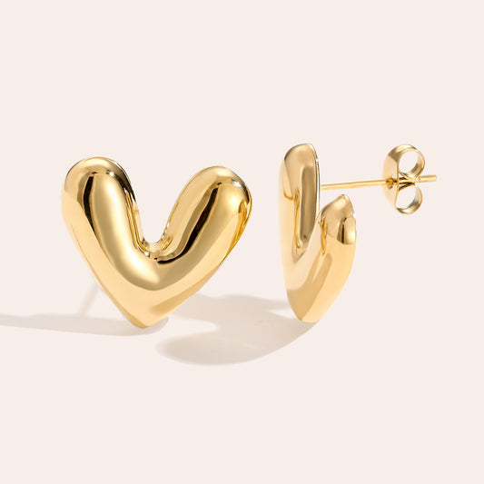 Ohrstecker "Big Heart" gold