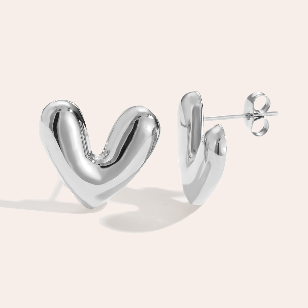 Ohrstecker "Big Heart" silber