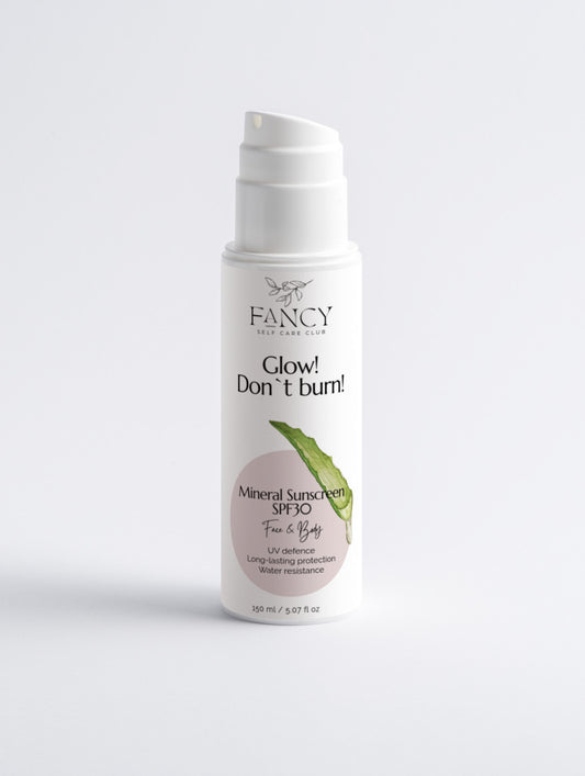 GLOW! DON`T BURN! Mineral Sunscreen SPF30 for Face & Body, no tint