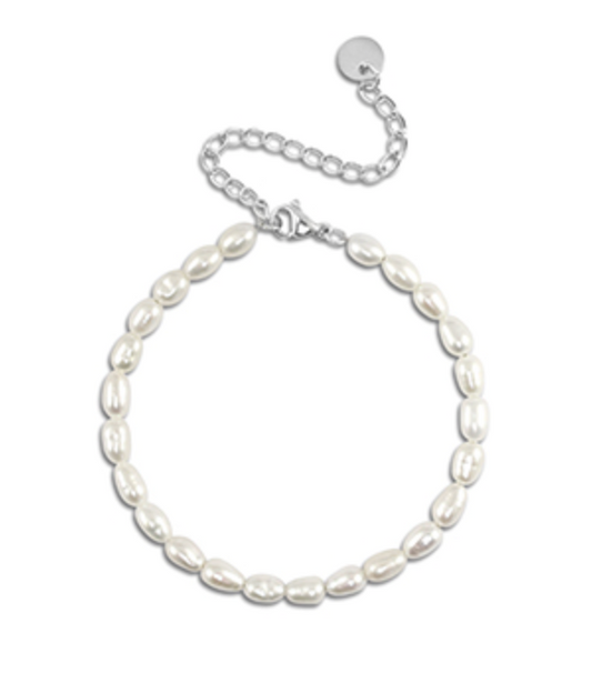 Armband "Süßwasserperlen" silber